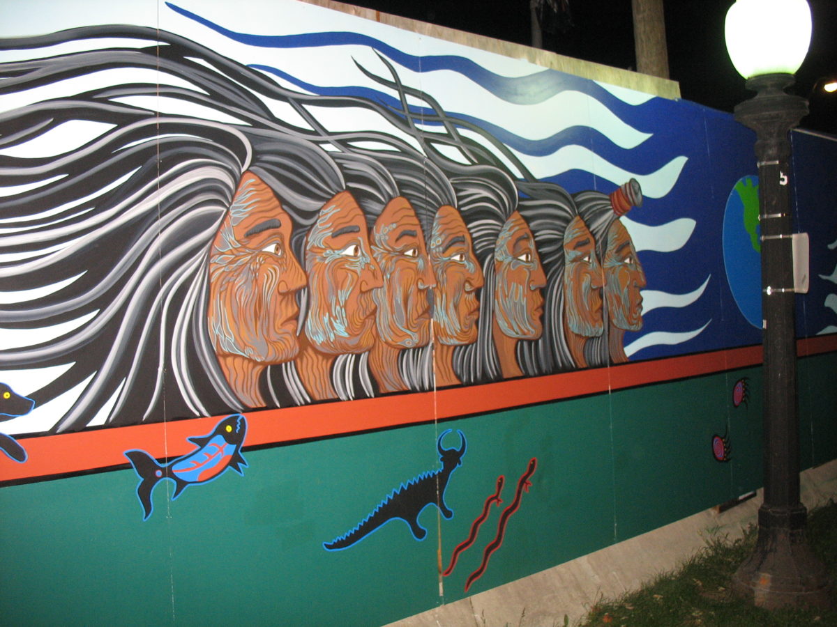 Photo of the 700 foot long mural titled "All my relations" in Allan Gardens. Photo: Karen Nickel / The Dialog