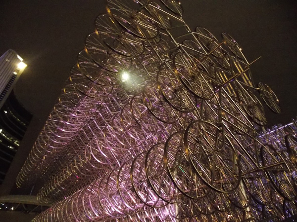 "Forever Bicycles" by world-renowned Chinese artist Ai Weiwei was one of the many bicycle installations around the city. Photo: Alena Khabibullina/The Dialog