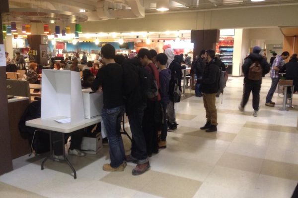 Students vote in the Student Association elections at Casa Loma campus March, 24, 2014. Photo: Mick Sweetman/The Dialog