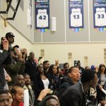 The crowd was on their feet for the thrilling end of the men's basketball home opener on Oct. 22. Photo: Brittany Barber/The Dialog