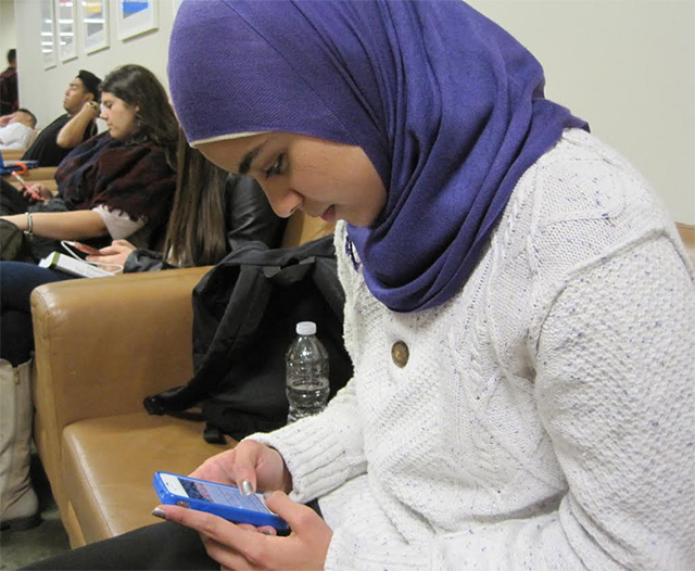 Frequent texting among avid technology users, can cause neck strain also known as "text neck." Source: The Ryersonian