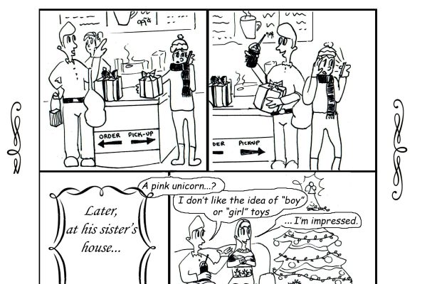 The Unfortunate Christmas Commute. Comic by Paige Winkle / The Dialog