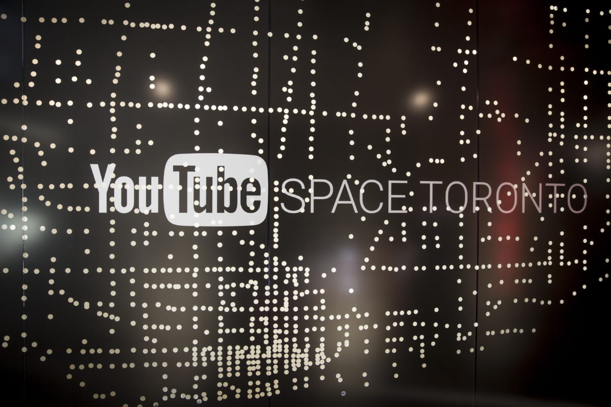 the wall at YouTube Space Toronto