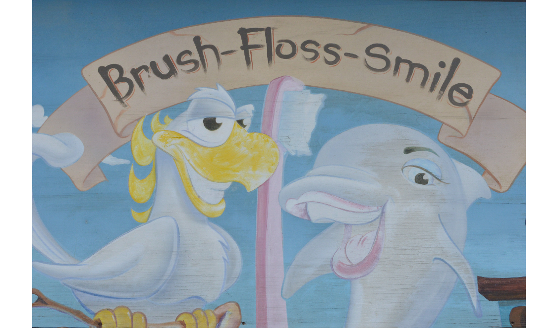 Brush1 Floss Smile mural at Dupont and Bathurst