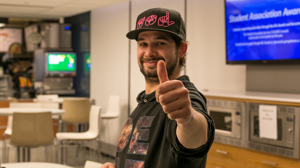 ASL club president Paul Bourgeois encourages students to learn about Deaf culture,and is advocating for Deaf students at George Brown College. File photo: Jelani Woods / The Dialog