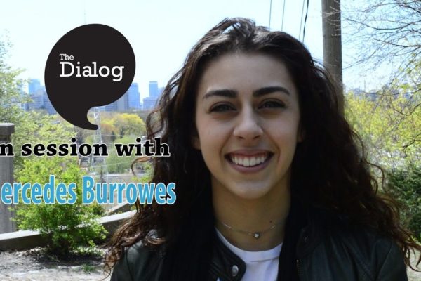 Mercedes Burrowes explains wants to rally George Brown students behind the Huskies. Image: Indira Ordaz / The Dialog