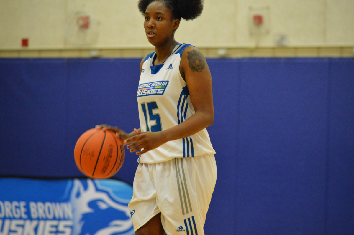 Tianna Sullivan makes history for GBC as the first player in the history of the program to reach 1,000 point career mark. Photo: Allison Preston/ The Dialog