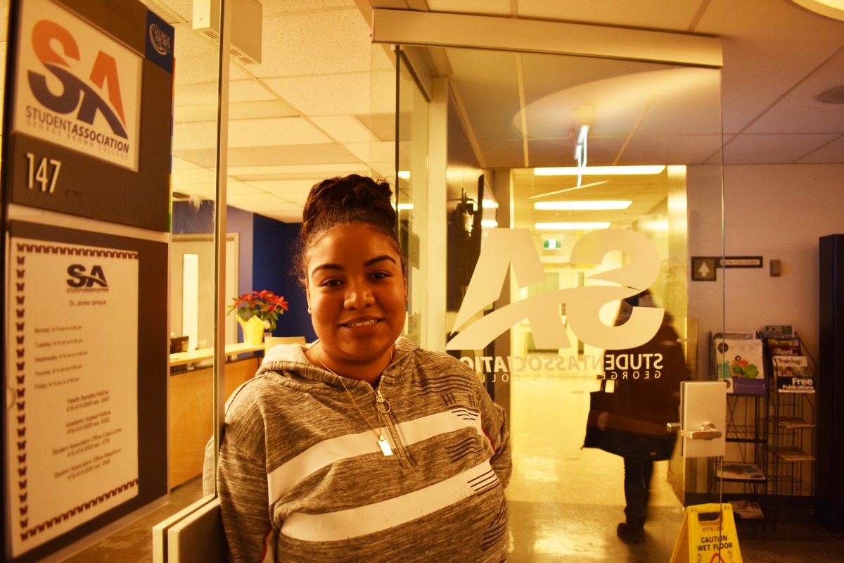 Jasmyn St. Hilaire, Student Association of George Brown College director of communications and internal. Photo: Ladshia Jayakanthan / The Dialog