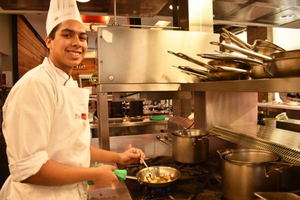 Jordan Diniz, culinary student in the post-graduate Italian program was inspired by his family to cook. Photo: by Ladshia Jeyakanthan / The Dialog