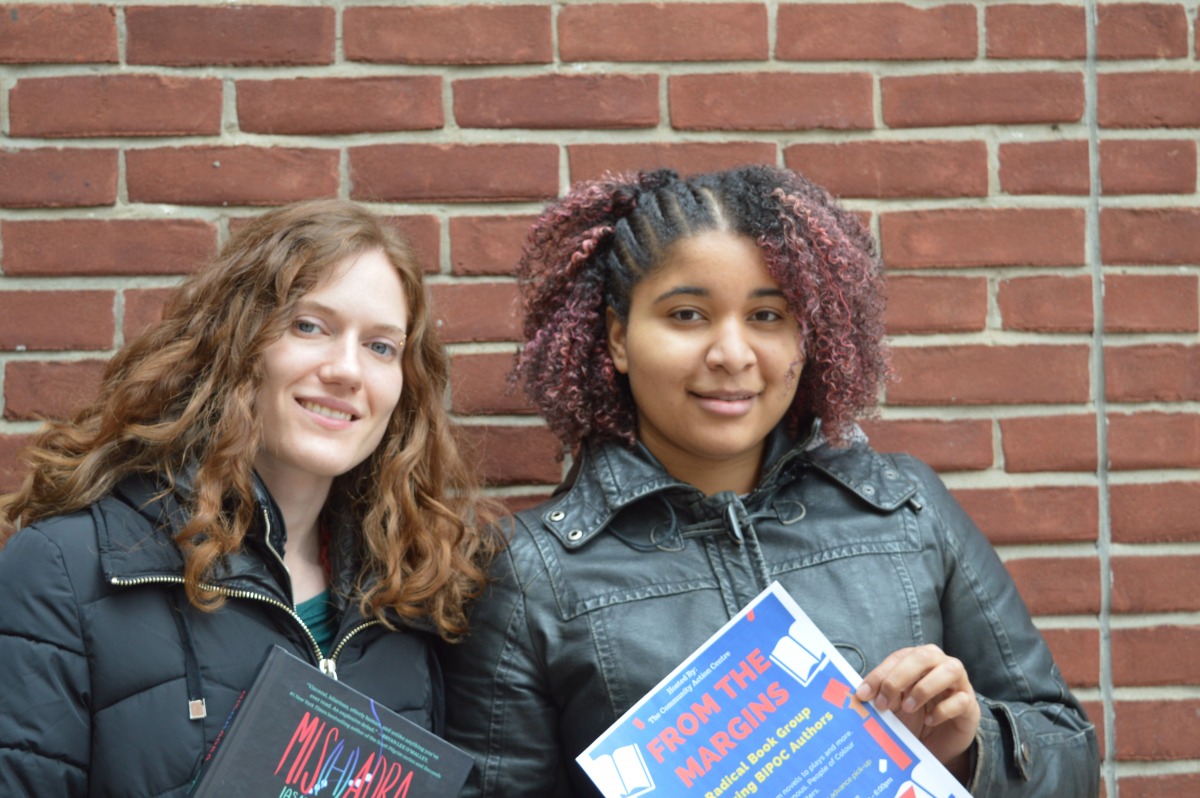 Sarah Alvo, left and Antoinette Salazar, right held From The Margins on Jan. 21. Photo: Nico deVeber / The Dialog